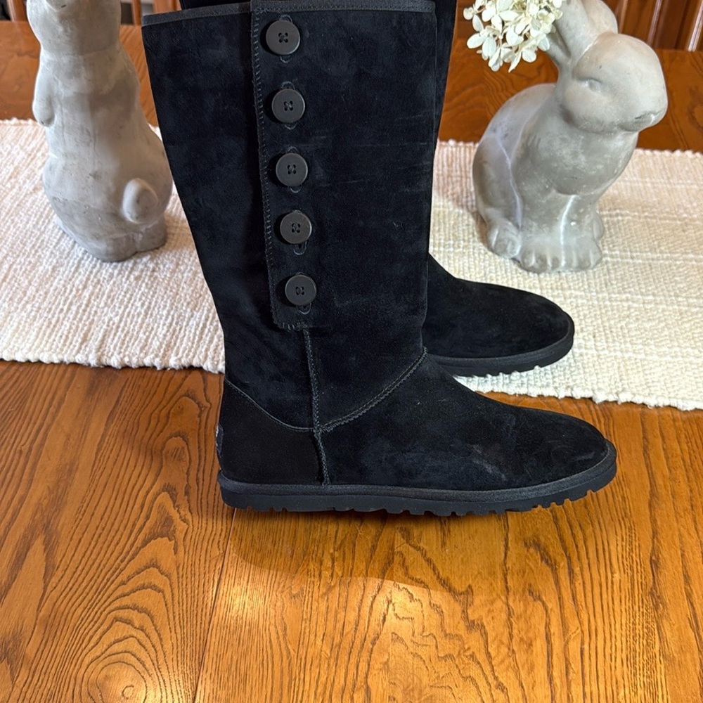UGG Black Lo Pro Fold Over Boots - Picture 5 of 14